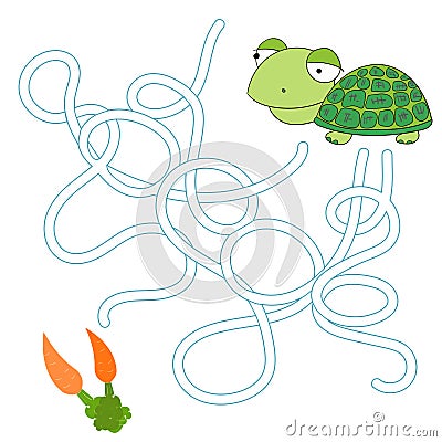 Game labyrinth find a way tortoise vector Vector Illustration