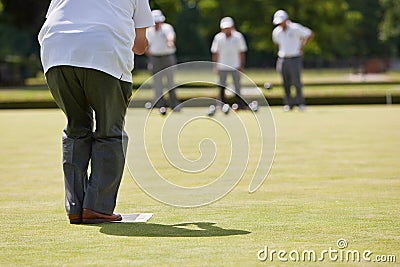 Game of Lawn Bowls Stock Photo