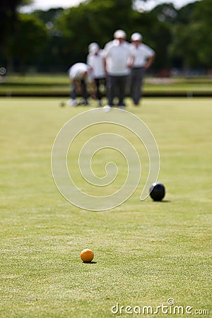 Game of Lawn Bowls Stock Photo