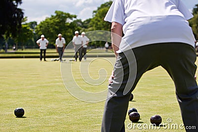 Game of Lawn Bowls Stock Photo