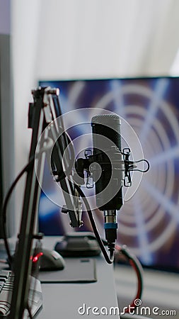 Game loading on display of RGB professional powerful computer Stock Photo