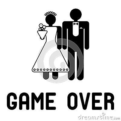 Game Over wedding Vector Illustration