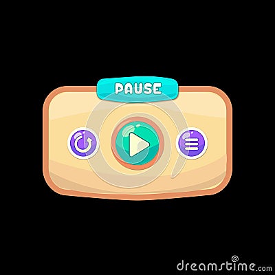 Game pause ui elements Stock Photo