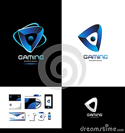 Game playing gaming logo Vector Illustration