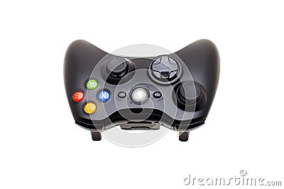 Game remote gamepad with buttons and analog control. Editorial Stock Photo