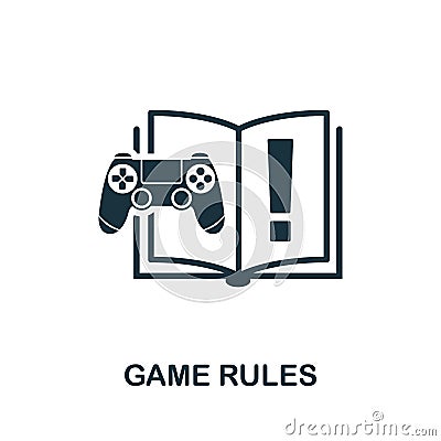 Game Rules icon. Simple element from game development collection. Filled Game Rules icon for templates, infographics and more Stock Photo