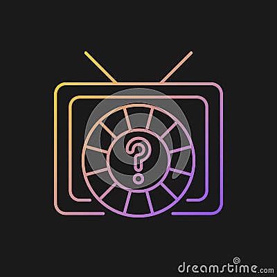 Game show gradient vector icon for dark theme Vector Illustration