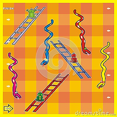Game, snakes and frogs Vector Illustration