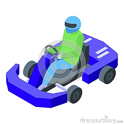 Game sport carting racer icon isometric vector. Finish fun Stock Photo