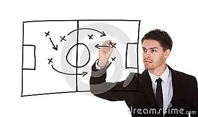 Game strategy on blackboard Stock Photo