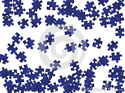 Game teaser jigsaw puzzle dark blue parts vector Vector Illustration