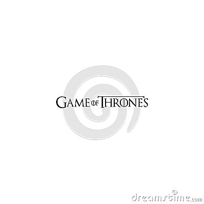 Game of Thrones logo editorial illustrative on white background Editorial Stock Photo