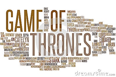 Game Of Thrones word cloud Editorial Stock Photo