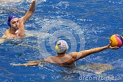 Game time in match on water polo Editorial Stock Photo