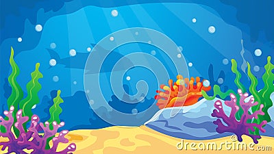 Game Underwater World Background Vector Illustration