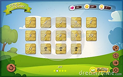 Game User Interface Design For Tablet Vector Illustration