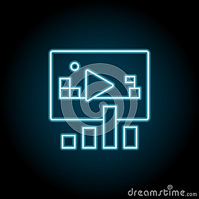 Game, video, rating blue neon icon. Simple thin line, outline vector of esport icons for ui and ux, website or mobile application Stock Photo