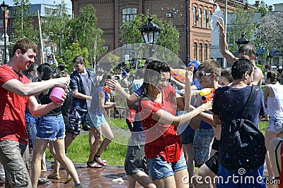 The game Water Fight Editorial Stock Photo