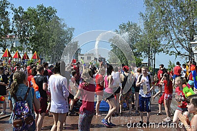 The game Water Fight Editorial Stock Photo