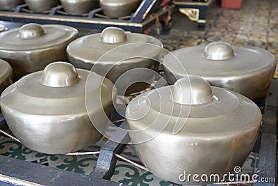 Gamelan is the traditional ensemble music of the Javanese. Stock Photo