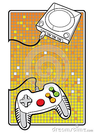 Gamepad with console Vector Illustration