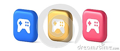 Gamepad controller virtual gaming connect button joystick joypad web app 3d realistic icon Stock Photo