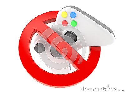 Gamepad with forbidden sign Stock Photo