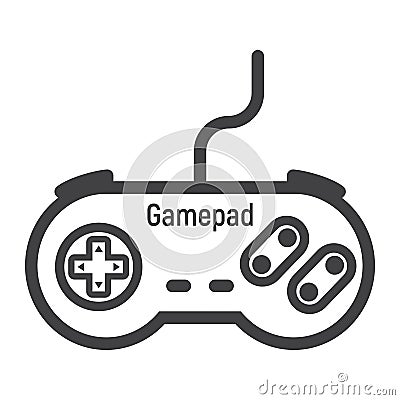 Gamepad line icon, console and joystick Vector Illustration