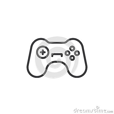 Gamepad line icon, outline vector sign, linear style pictogram isolated on white. Vector Illustration