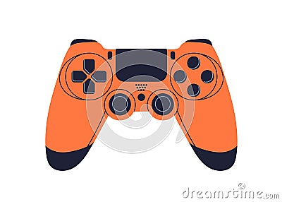 Gamepad, modern video game controller, joystick. Videogame console. Gamers accessory, digital playing gadget, device Vector Illustration
