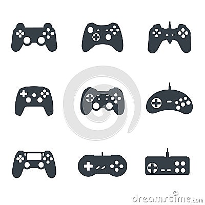 Gamepads vector icon set Stock Photo