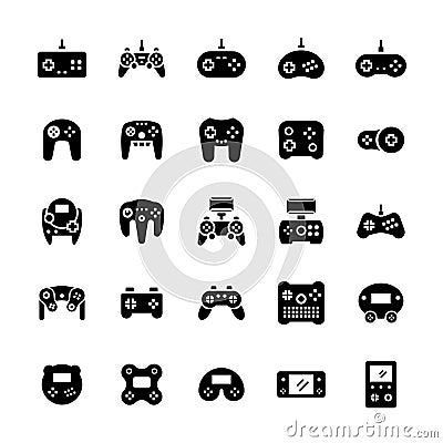 Gamepads icon set in flat style.Vector symbols Vector Illustration