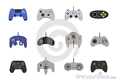 Gamepads icons in flat style Vector Illustration