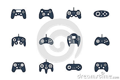 Gamepads, game controllers icon set Vector Illustration