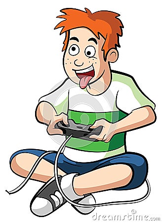 Gamer Boy Vector Illustration