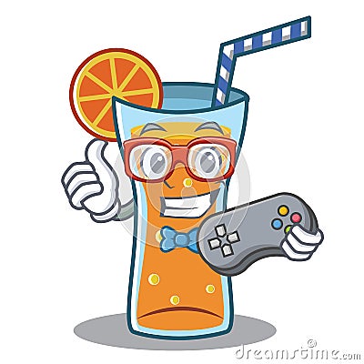Gamer cocktail character cartoon style Vector Illustration