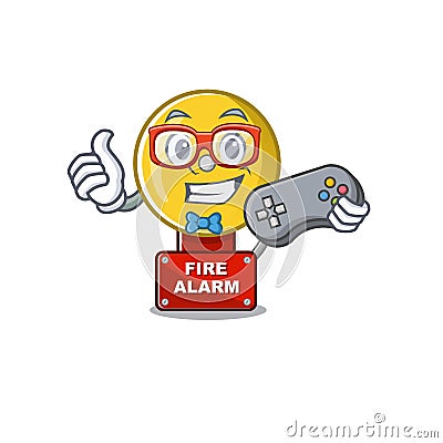 Gamer fire alarm with the character shape Vector Illustration
