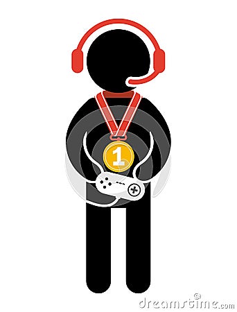 Gamer icon Cartoon Illustration