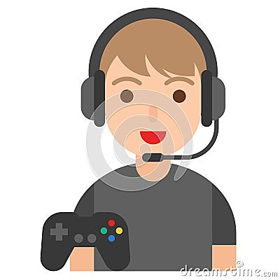 Gamer icon, profession and job vector illustration Vector Illustration