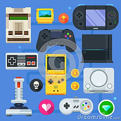 The gamer icon set Vector Illustration