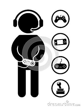 Gamer icons Vector Illustration