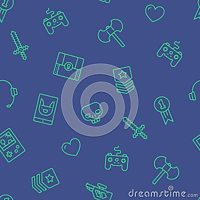 Gamer Icons Background Vector Illustration