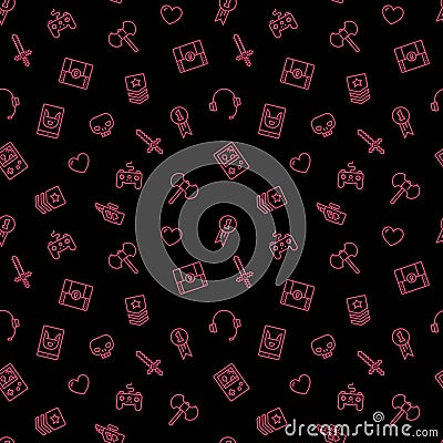 Gamer Icons Background Vector Illustration