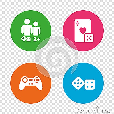 Gamer icons. Board games players. Vector Illustration