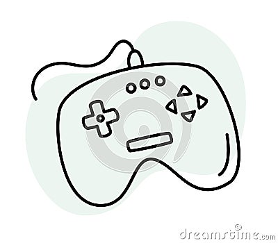 Gamer's game joystick Hand-drawn Doodle Vector Illustration Vector Illustration