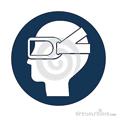 Gamer with virtual reality glasses Vector Illustration