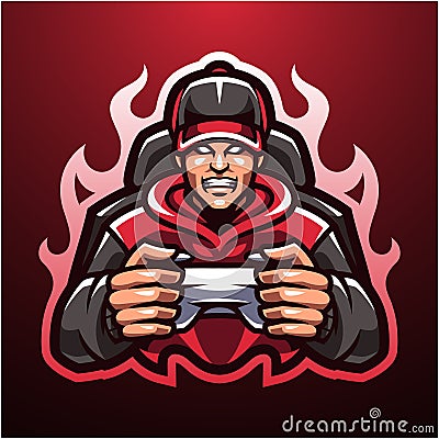 The gamers esport mascot logo Vector Illustration