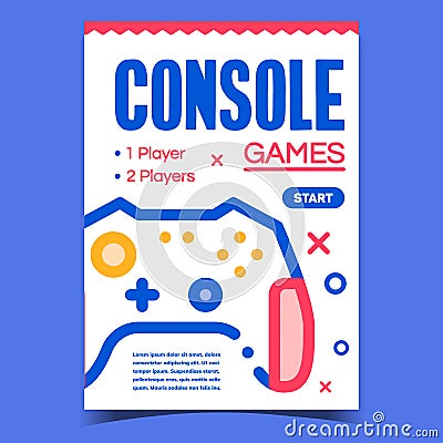 Games Console Creative Advertising Poster Vector Vector Illustration