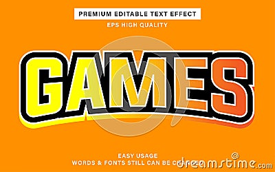 Games editable text effect Vector Illustration