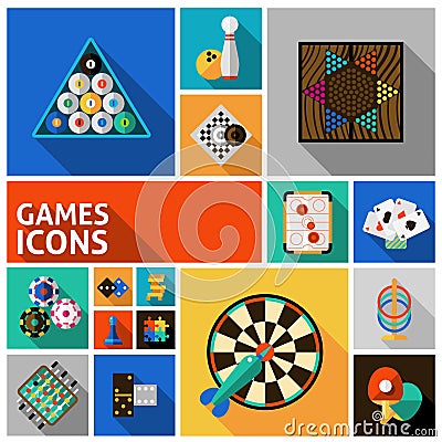 Games Icons Set Vector Illustration